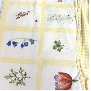 Waverly Valances 2 Yellow Summer‎ Studies Scalloped Floral Gingham 78x14"  Pair